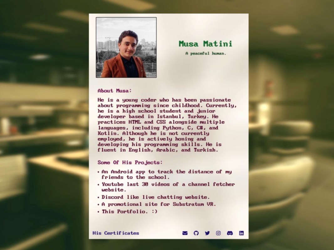 A clickable image of my project, My Old Website.