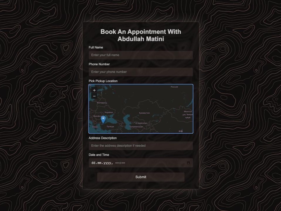 A clickable image of my project, Ride Scheduling Website.